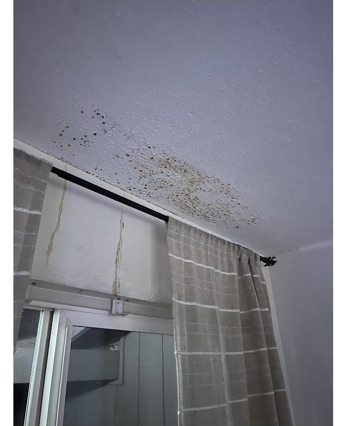 Water damage from a leak