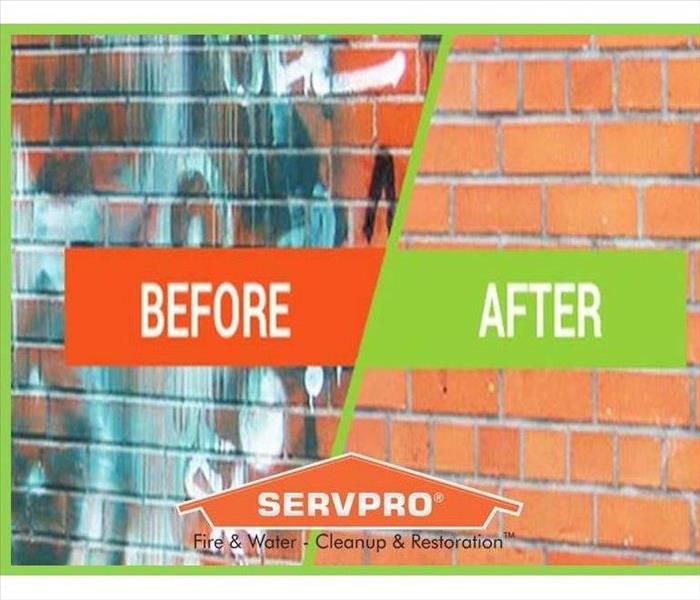Before and After photo- Graffiti clean up